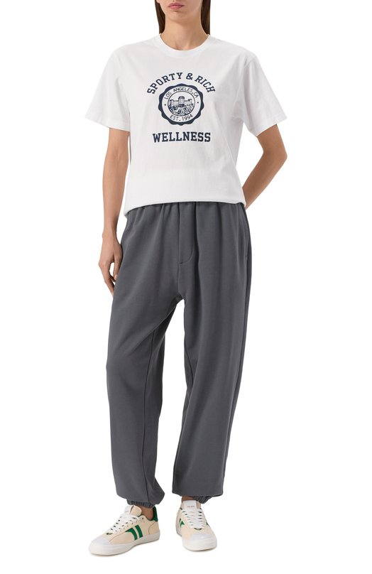 Хлопковая футболка Sporty and Rich T0043508033WH01 Белый  T0043508033WH01 Фото 2