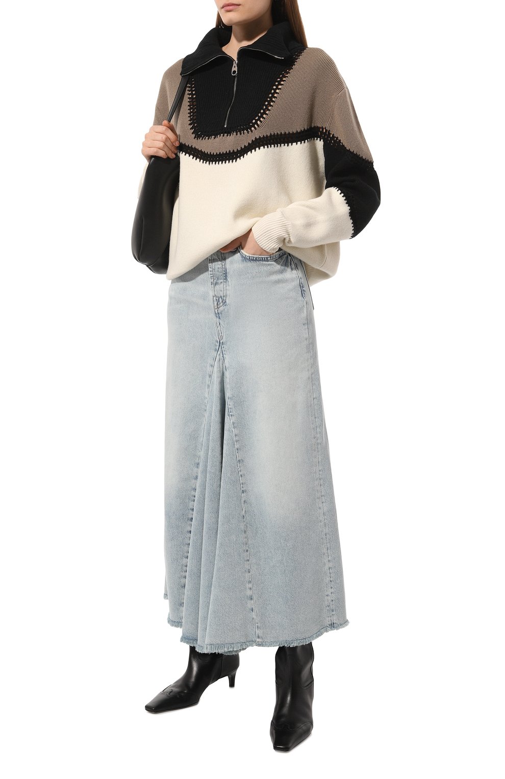 Джинсовая юбка 7 FOR ALL MANKIND голубого цвета по цене 21100 руб., арт. JSXA5550PR, фото 2 Джинсовая юбка 7 FOR ALL MANKIND, арт. JSXA5550PR, фото 2