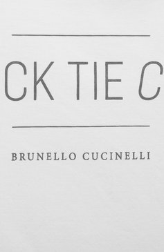 Детская хлопковая футболка BRUNELLO CUCINELLI белого цвета, арт. B0T61S153A | Фото 3 (Рукава: Короткие; Материал внешний: Хлопок; Мальчики Кросс-КТ: Футболка-одежда; Материал сплава: Проставлено; Драгоценные камни: Проставлено; Нос: Не проставлено)