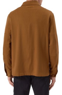 Мужская кашемировая куртка-рубашка ZEGNA коричневого цвета, арт. S0T6B/E8V46 | Фото 4 (Материал подклада: Синтетический материал; Рукава: Длинные; Материал внешний: Шерсть, Кашемир; Длина (верхняя одежда): Короткие; Мужское Кросс-КТ: Куртка-рубашка, шерсть и кашемир; Кросс-КТ: Легкие; Стили: Кэжуэл)