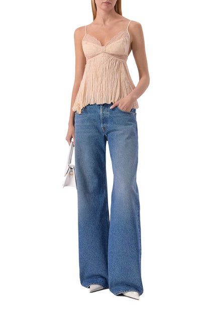 Топ из вискозы BLUMARINE бежевого цвета по цене 99500 руб., арт. 2C452A, фото 2 Топ из вискозы BLUMARINE, арт. 2C452A, фото 2