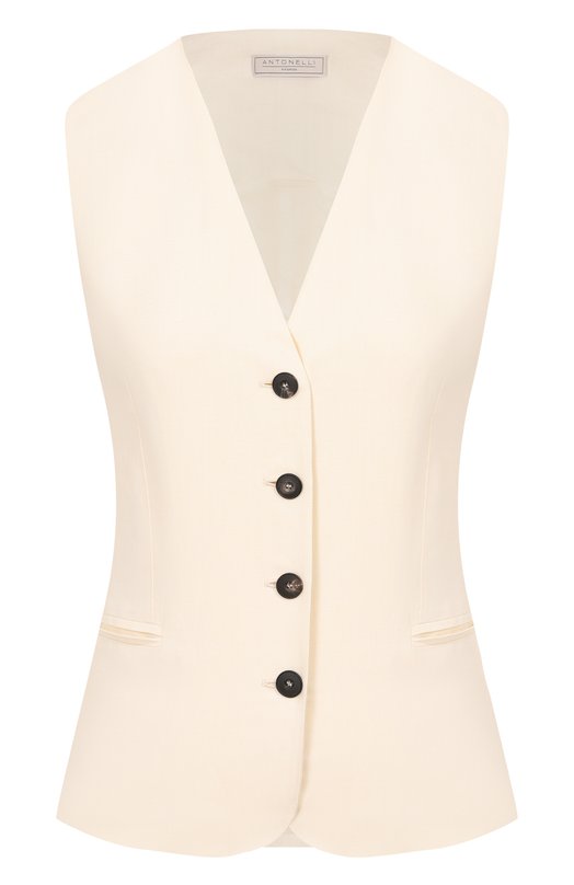 Жилет из вискозы и льна Antonelli Firenze N3587Q/935 Кремовый N3587Q/935