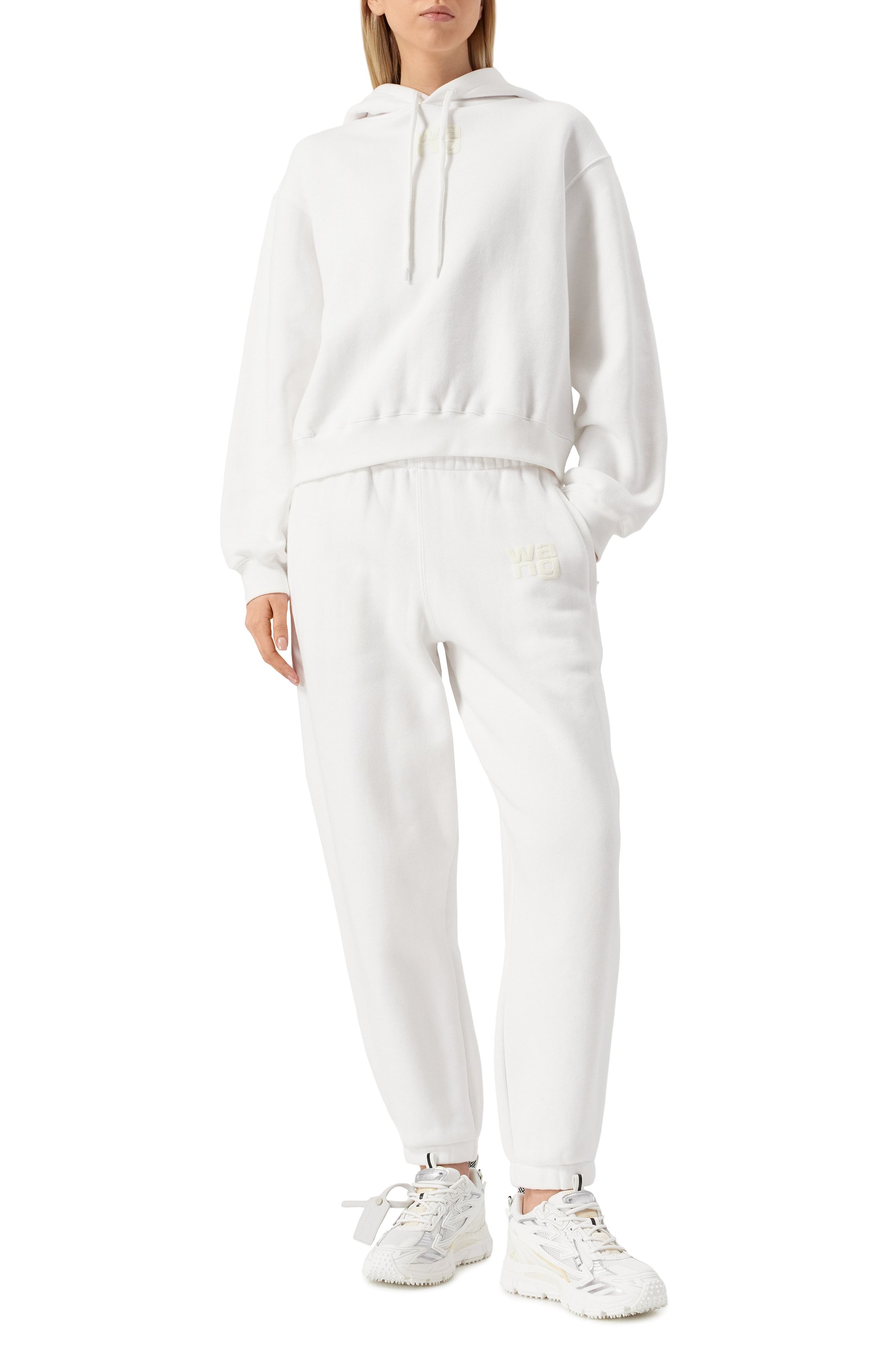 Хлопковое худи ALEXANDERWANG.T белого цвета по цене 49950 руб., арт. 4CC3242101, фото 2 Хлопковое худи ALEXANDERWANG.T, арт. 4CC3242101, фото 2