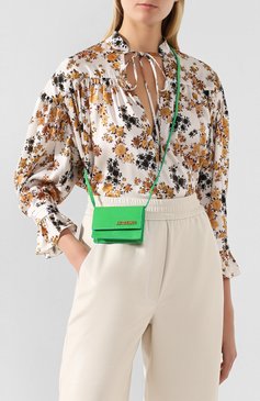 Женская сумка le bello JACQUEMUS зеленого цвета, арт. 201BA16/63500 | Фото 2 (Ремень/цепочка: На ремешке; Материал: Натуральная кожа; Размер: mini; Сумки-технические: Сумки через плечо; Драгоценные камни: Проставлено; Материал сплава: Проставлено)
