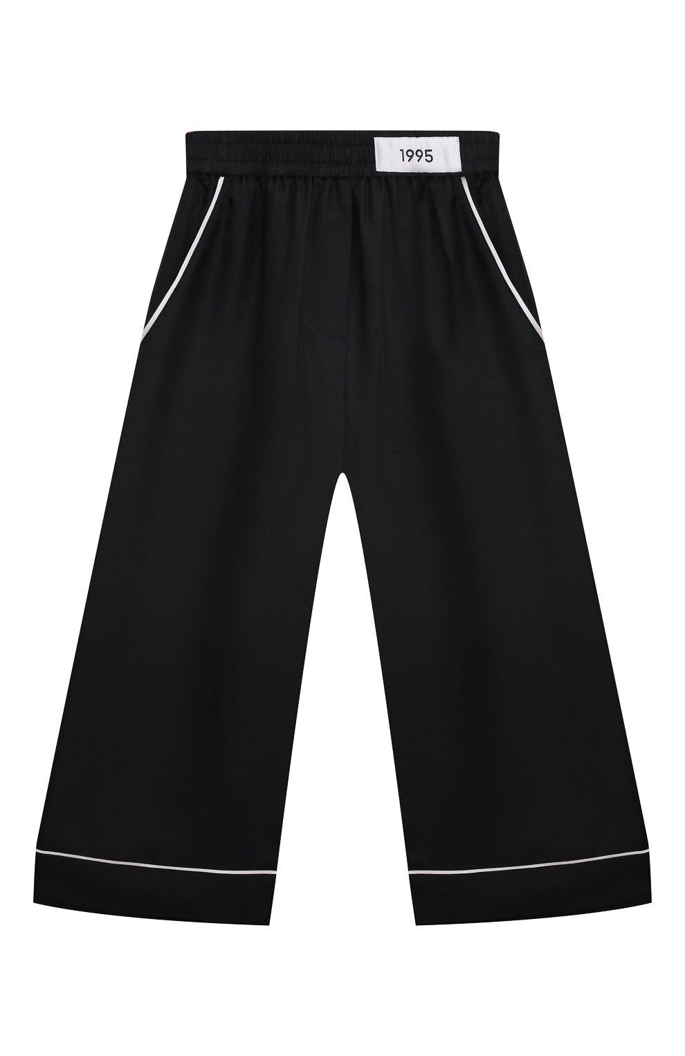 Шелковые брюки DOLCE & GABBANA черного цвета по цене 64850 руб., арт. L53P26/FU1FZ/8-14, фото 1 Шелковые брюки DOLCE & GABBANA, арт. L53P26/FU1FZ/8-14, фото 1