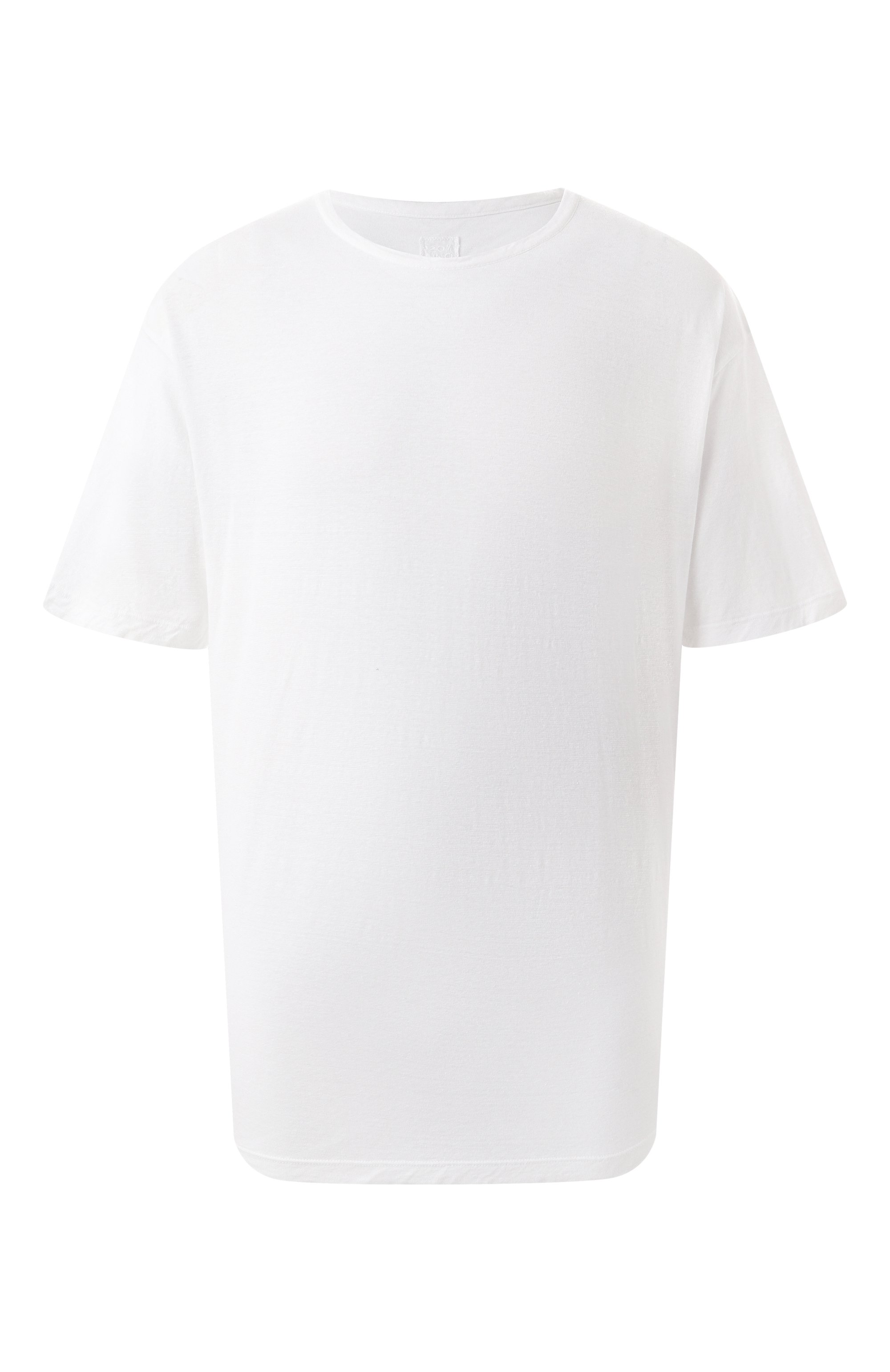 Футболка из хлопка и льна 120% LINO белого цвета по цене 19950 руб., арт. 32ALIM79GR/G308/S01, фото 1 Футболка из хлопка и льна 120% LINO, арт. 32ALIM79GR/G308/S01, фото 1