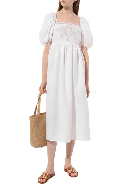 Льняное платье ALEXANDRA GEORGIEVA BY KRESTETSKAYA STROCHKA белого цвета по цене 99000 руб., арт. L120b20, фото 2 Льняное платье ALEXANDRA GEORGIEVA BY KRESTETSKAYA STROCHKA, арт. L120b20, фото 2