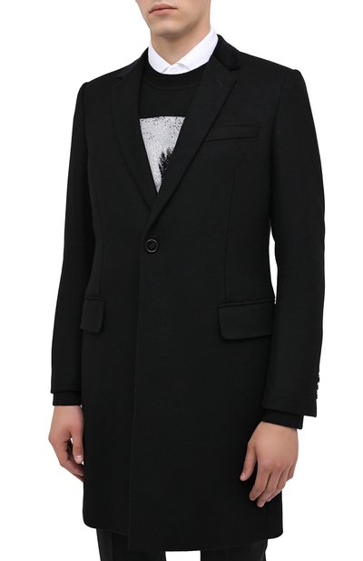 Шерстяное пальто DOLCE & GABBANA черного цвета по цене 239500 руб., арт. G007ST/HUMJ2, фото 3 Шерстяное пальто DOLCE & GABBANA, арт. G007ST/HUMJ2, фото 3