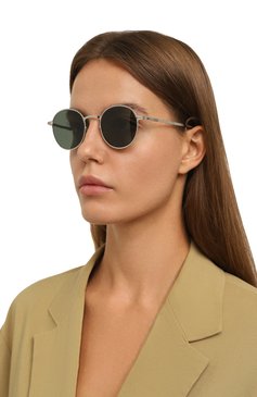 Женские солнцезащитные очки MYKITA зеленого цвета, арт. NIS/051 | Фото 2 (Нос: Не проставлено; Региональные ограничения белый список (Axapta Mercury): Не проставлено; Кросс-КТ: С/з-унисекс; Тип очков: С/з; Материал: Металл; Оптика Гендер: оптика-унисекс; Очки форма: Круглые)