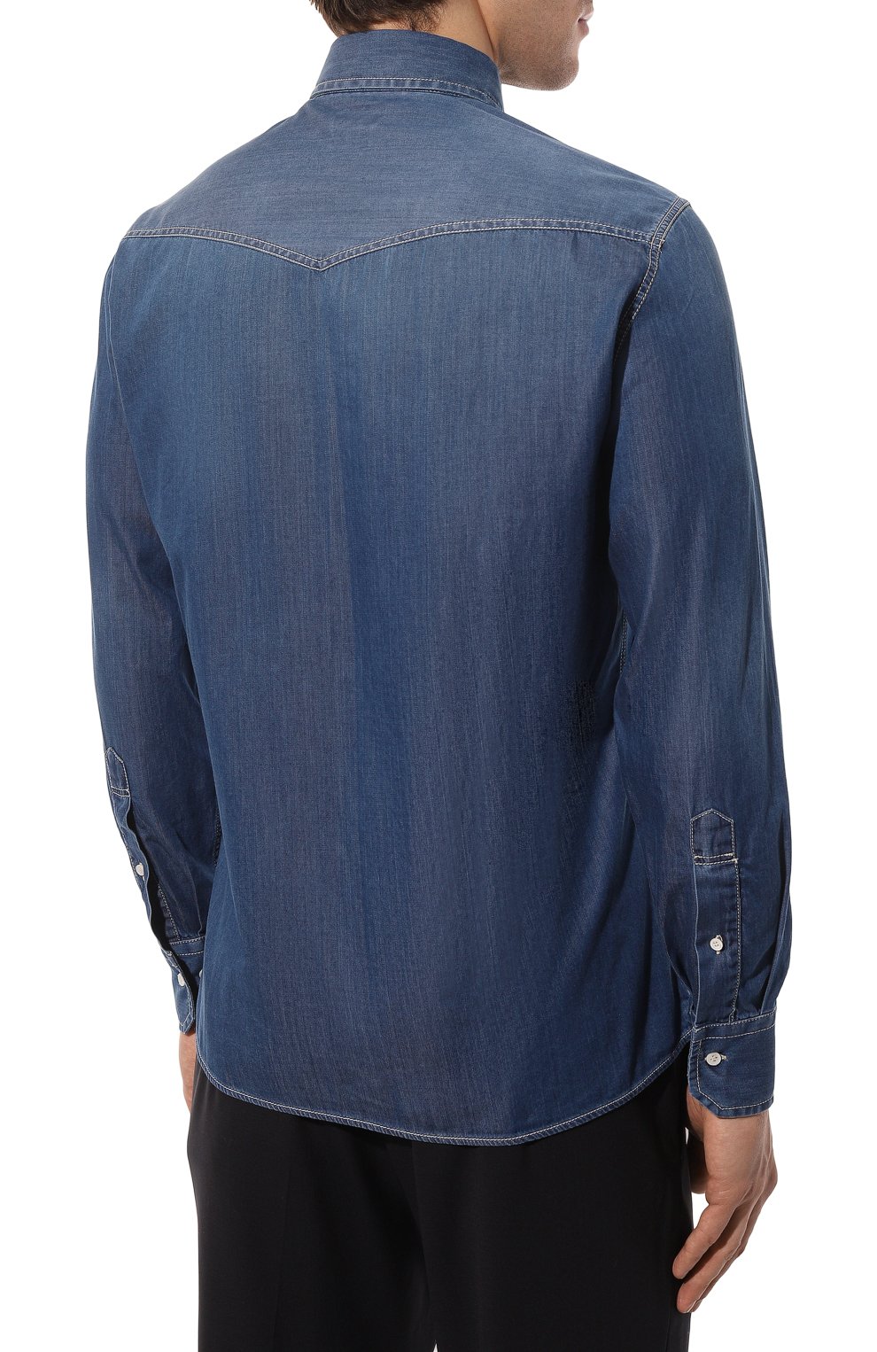Джинсовая рубашка BRUNELLO CUCINELLI, арт. MR683B2036, фото 4