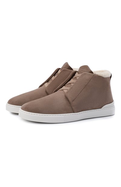 Мужские замшевые кеды triple stitch ZEGNA, арт. A5137X-LHKUR