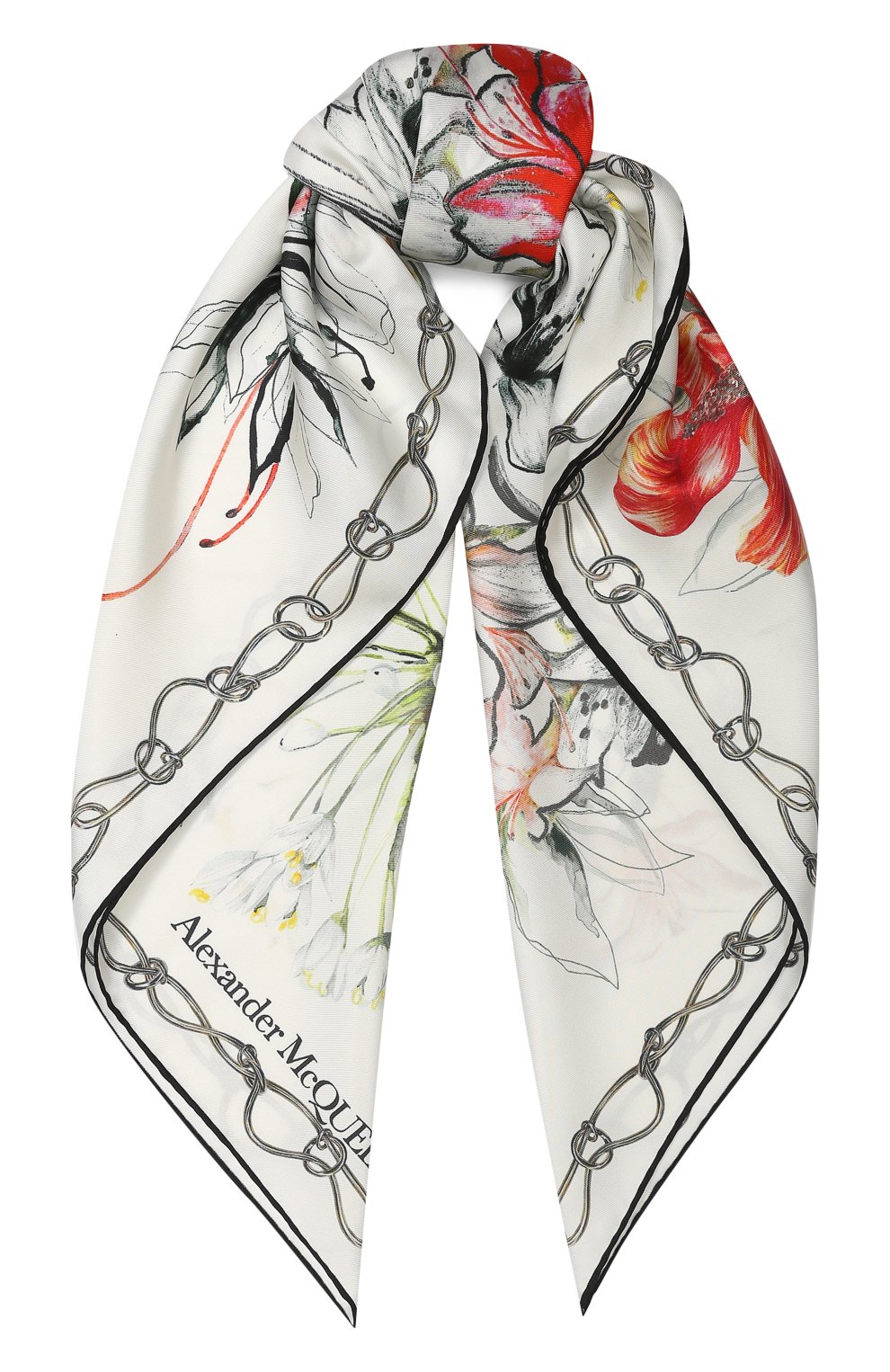 Шелковый платок ALEXANDER MCQUEEN, арт. 621799/3001Q, фото 1