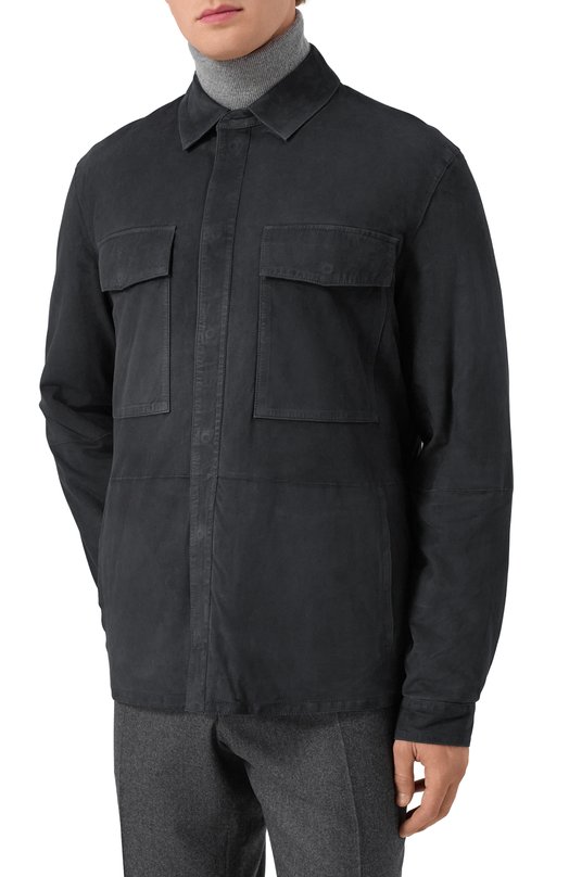 Замшевая куртка-рубашка Corneliani 26L5N1-2620101 Синий  26L5N1-2620101 Фото 3