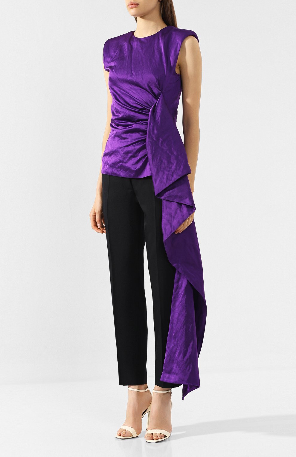 Топ с оборкой DRIES VAN NOTEN фиолетового цвета по цене 67600 руб., арт. 192-10712-8342, фото 3 Топ с оборкой DRIES VAN NOTEN, арт. 192-10712-8342, фото 3