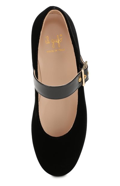 Туфли с ремешком IL GUFO черного цвета по цене 16350 руб., арт. G396/VELLUT0 ACC0PP./31-34, фото 4 Туфли с ремешком IL GUFO, арт. G396/VELLUT0 ACC0PP./31-34, фото 4