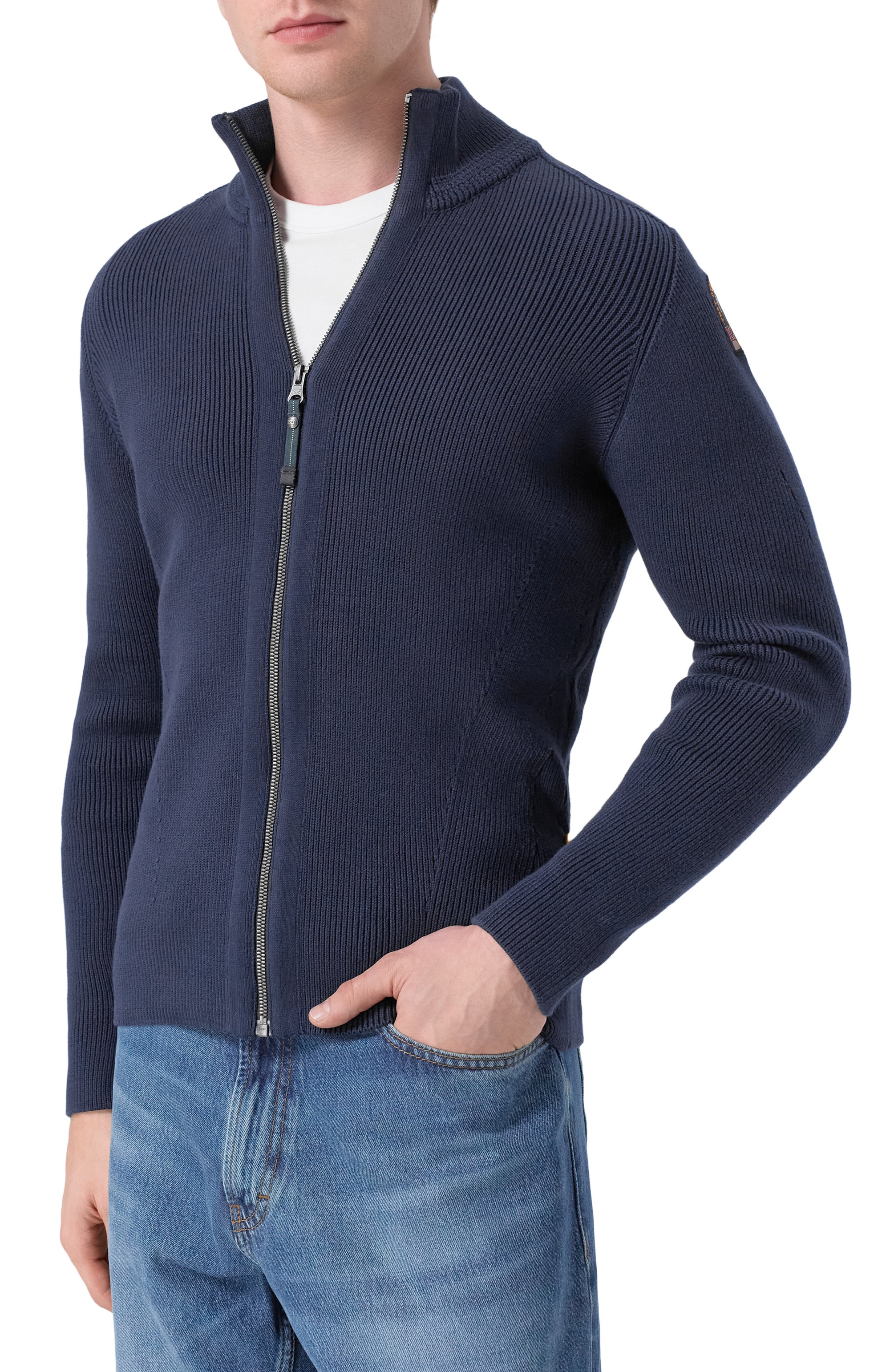 Хлопковый кардиган PARAJUMPERS темно-синего цвета по цене 35100 руб., арт. 25WMPMKNRG02, фото 3 Хлопковый кардиган PARAJUMPERS, арт. 25WMPMKNRG02, фото 3