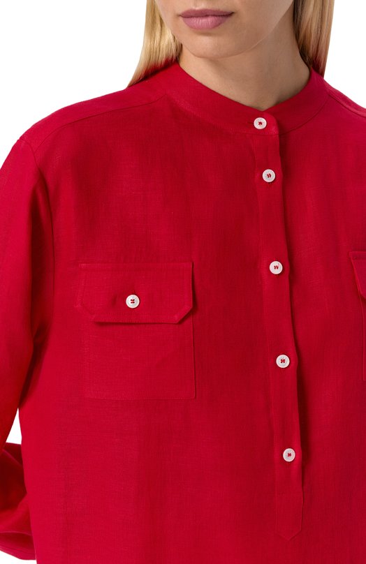 Льняная блузка Kiton D55448H0883810 Красный  D55448H0883810 Фото 5
