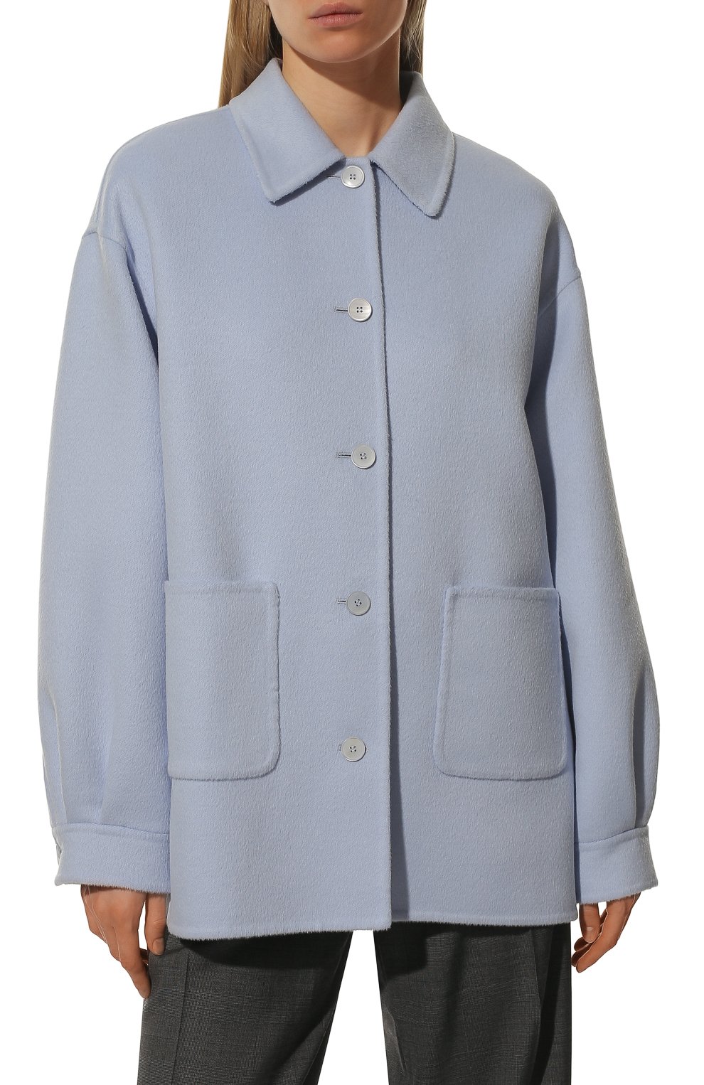 Шерстяная куртка MIU MIU светло-голубого цвета по цене 405000 руб., арт. ML841-03H-F0M10, фото 3 Шерстяная куртка MIU MIU, арт. ML841-03H-F0M10, фото 3