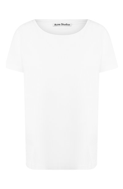 Женская хлопковая футболка с круглым вырезом ACNE STUDIOS, арт. 15F171/W