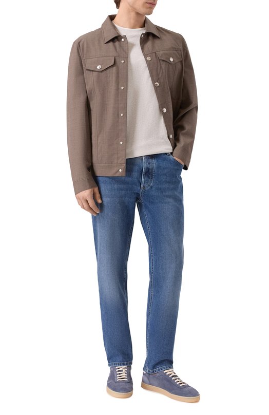 Хлопковая футболка Brunello Cucinelli M0B137427 Серый  M0B137427 Фото 2