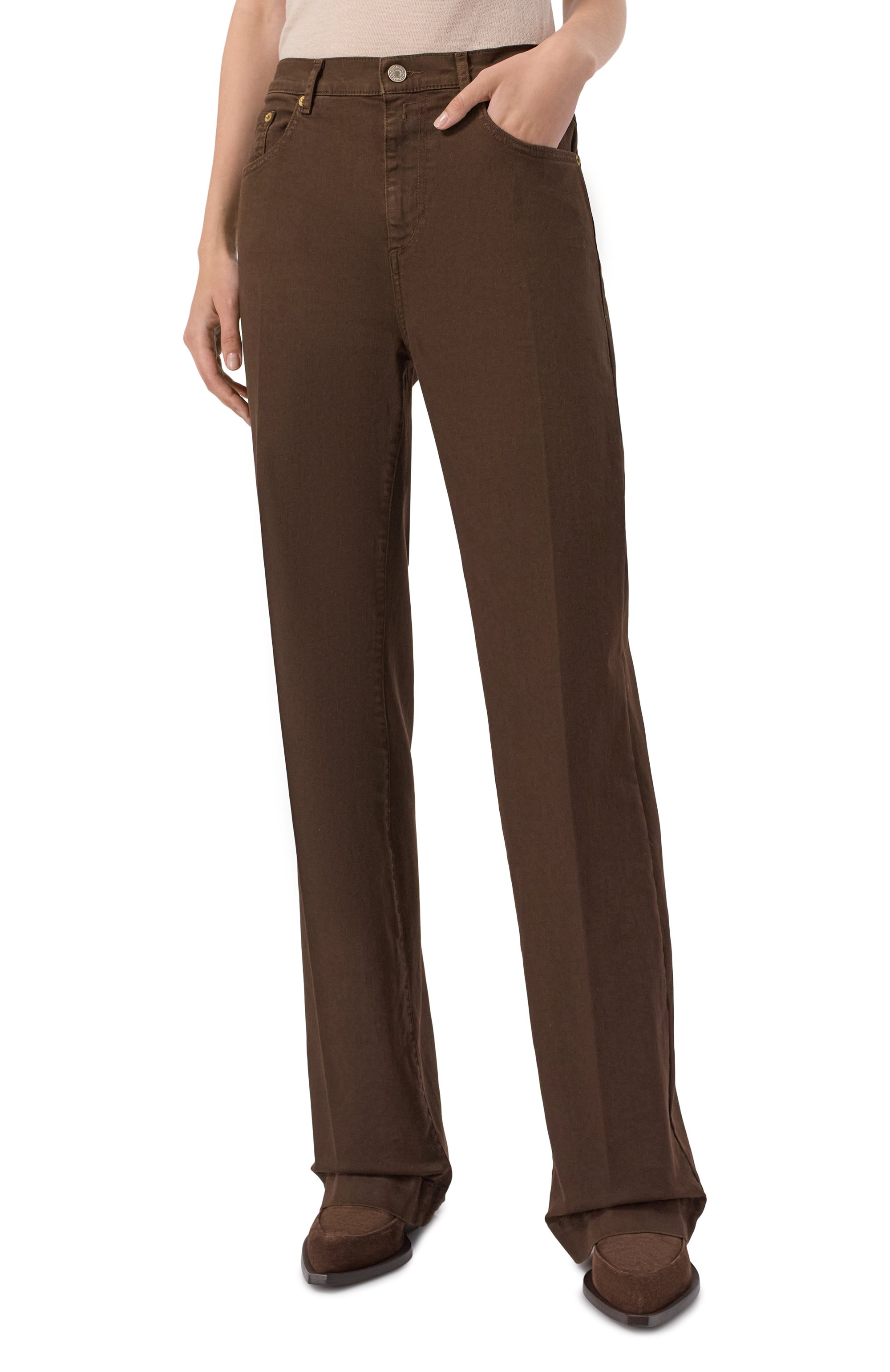 Джинсы REPLAY темно-коричневого цвета по цене 19000 руб., арт. WB521 .000.8488790, фото 3 Джинсы REPLAY, арт. WB521 .000.8488790, фото 3