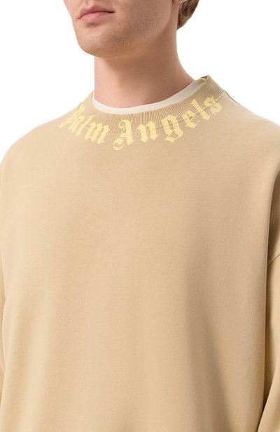 Хлопковый свитшот PALM ANGELS бежевого цвета по цене 36450 руб., арт. PAMBA003FL001, фото 5 Хлопковый свитшот PALM ANGELS, арт. PAMBA003FL001, фото 5