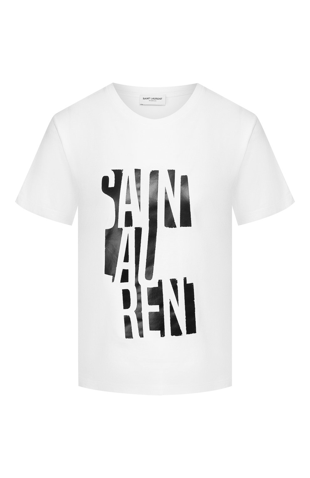 Хлопковая футболка SAINT LAURENT белого цвета по цене 36050 руб., арт. 577070/YBJJ2, фото 1 Хлопковая футболка SAINT LAURENT, арт. 577070/YBJJ2, фото 1