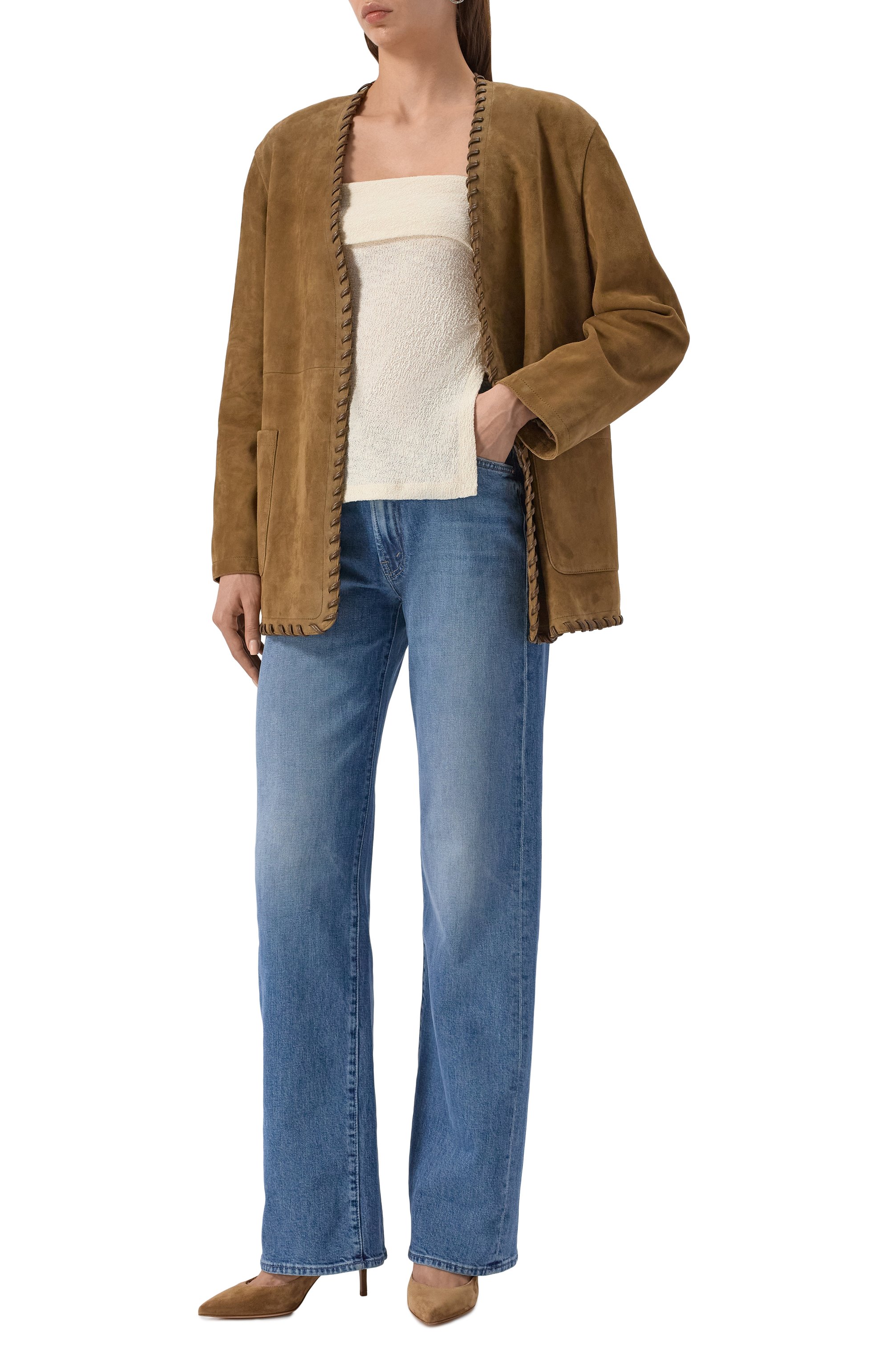 Замшевые туфли gianvito 70 GIANVITO ROSSI, арт. G26770.70RIC.CAMCAML, фото 2