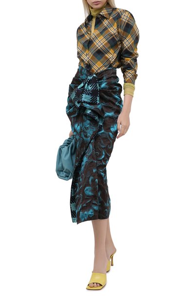 Юбка DRIES VAN NOTEN бирюзового цвета по цене 109500 руб., арт. 202-10896-1334, фото 3 Юбка DRIES VAN NOTEN, арт. 202-10896-1334, фото 3