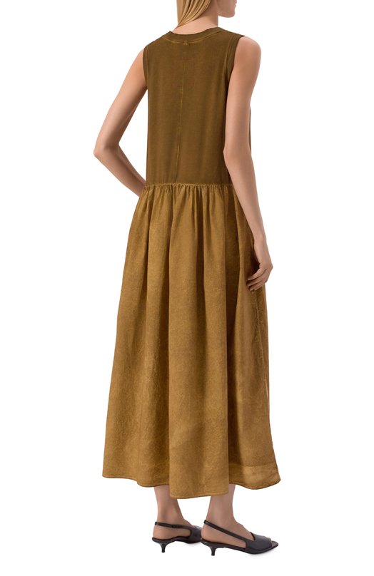 Хлопковое платье Uma Wang S2 M UP5057 Коричневый  S2 M UP5057 Фото 3