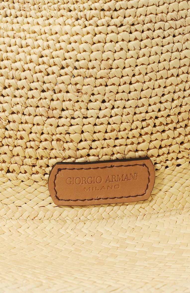 Мужская соломенная шляпа GIORGIO ARMANI бежевого цвета, арт. 747403/4R601 | Фото 4 (Нос: Не проставлено; Материал: Рафия)