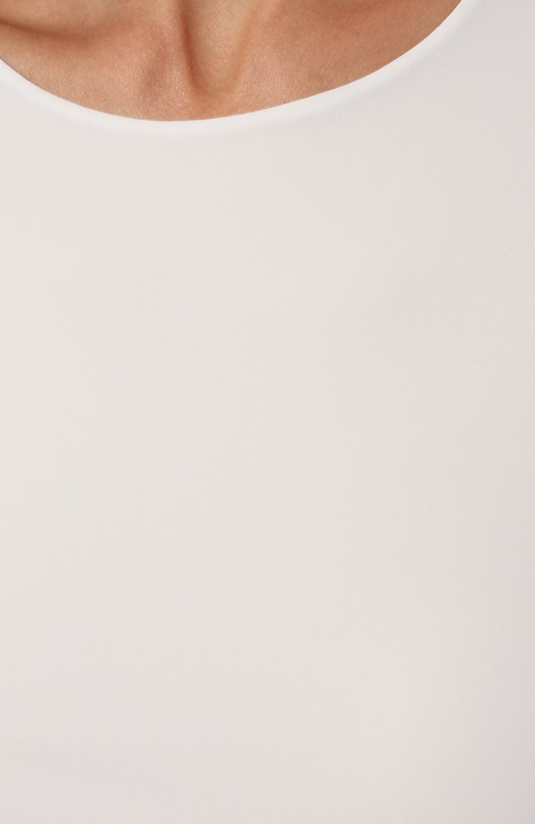 Женская футболка JIL SANDER белого цвета, арт. J01GC0003/J70026 | Фото 5 (Принт: Без принта; Рукава: Короткие; Материал внешний: Си�нтетический материал; Длина (для топов): Стандартные; Материал сплава: Проставлено; Женское Кросс-КТ: Футболка-одежда; Драгоценные камни: Проставлено; Стили: Минимализм)