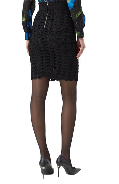 Юбка из вискозы DOLCE & GABBANA черного цвета по цене 340000 руб., арт. FX005Z/JFMBC, фото 4 Юбка из вискозы DOLCE & GABBANA, арт. FX005Z/JFMBC, фото 4