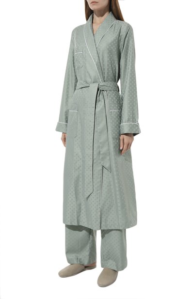 Хлопковый халат DEREK ROSE зеленого цвета по цене 39950 руб., арт. 2750-KATE007, фото 3 Хлопковый халат DEREK ROSE, арт. 2750-KATE007, фото 3