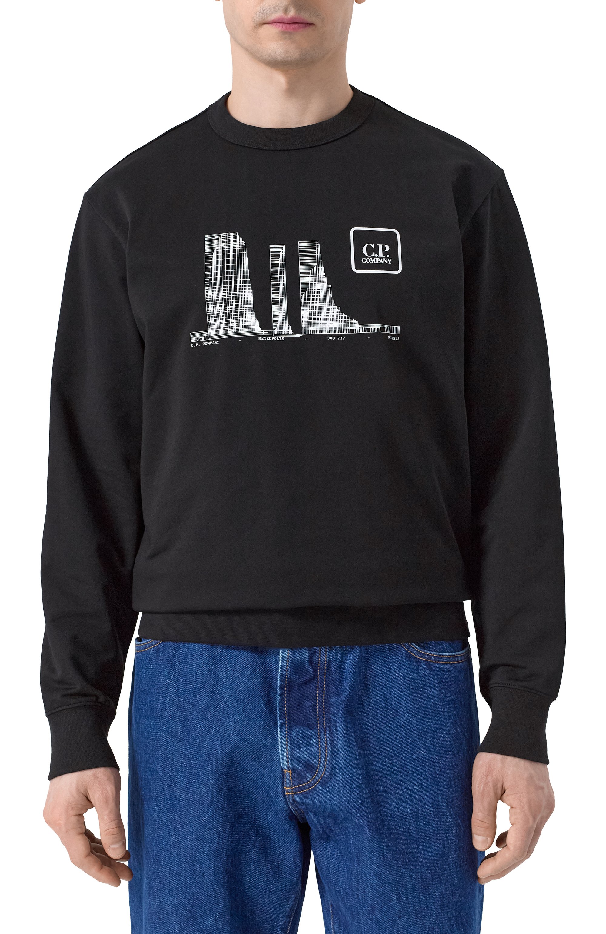 Хлопковый свитшот C.P. COMPANY, арт. 18CLSS051A006452W, фото 3