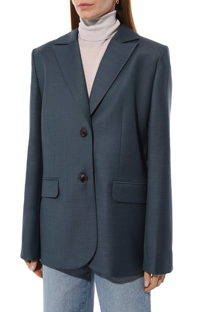 Шерстяной жакет LESYANEBO темно-синего цвета по цене 72000 руб., арт. SS24/H-424/Zig, фото 3 Шерстяной жакет LESYANEBO, арт. SS24/H-424/Zig, фото 3