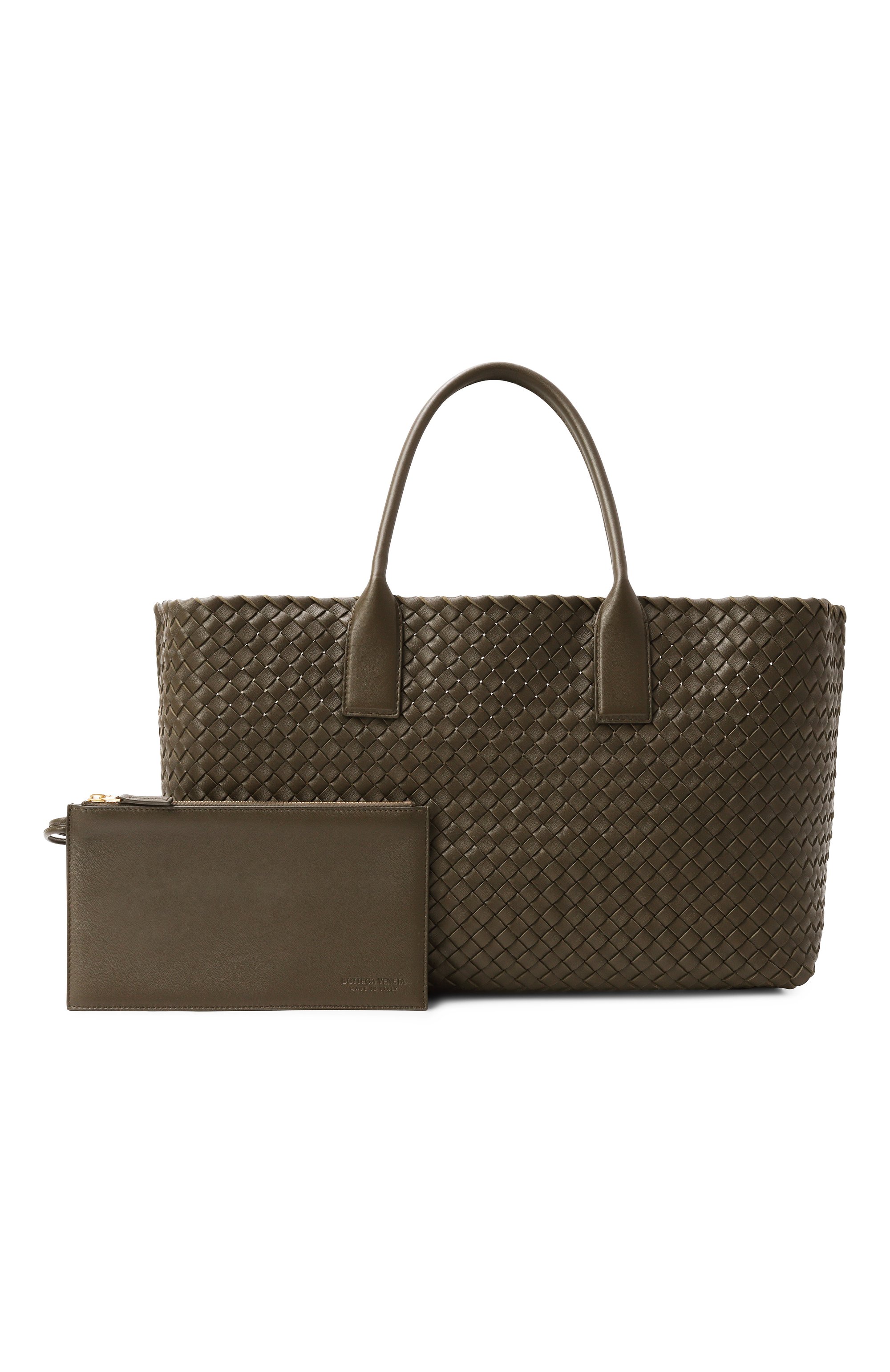 Сумка-тоут cabat medium BOTTEGA VENETA хаки цвета по цене 998000 руб., арт. 608810/V10W1, фото 7 Сумка-тоут cabat medium BOTTEGA VENETA, арт. 608810/V10W1, фото 7