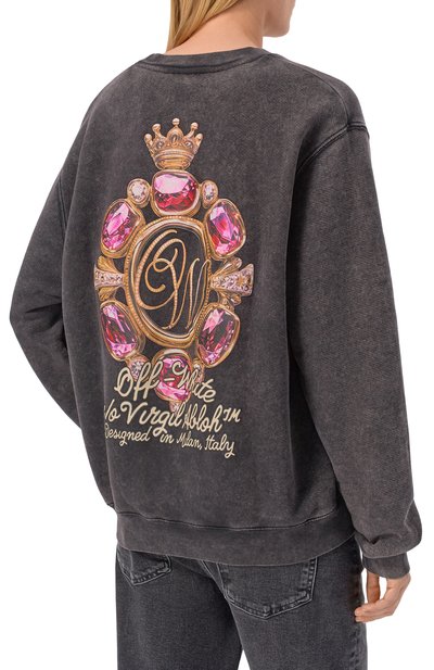 Хлопковый свитшот OFF-WHITE, арт. 0WBA055S26FLE005, фото 4