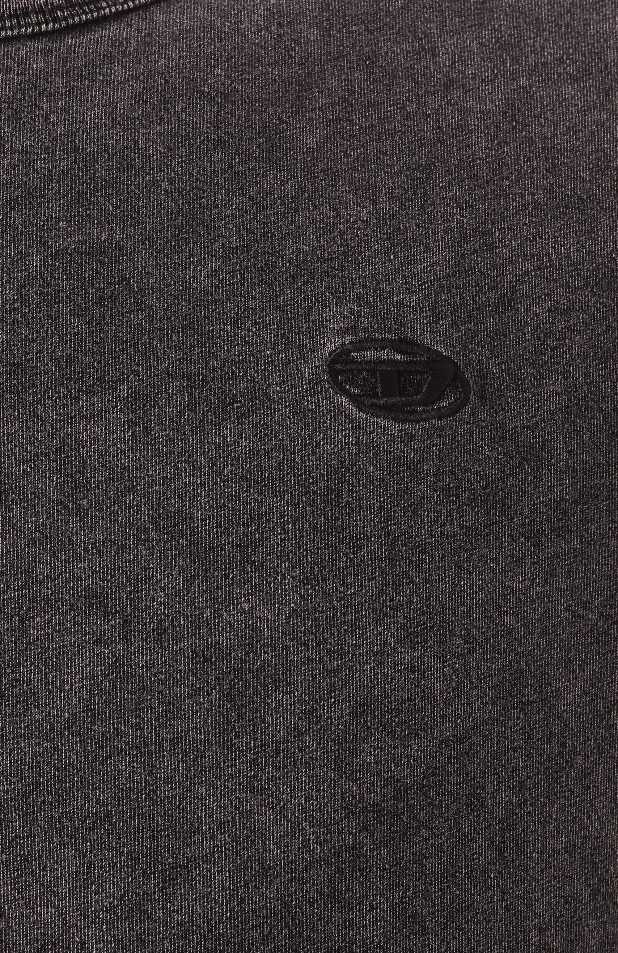 Хлопковая футболка DIESEL темно-серого цвета по цене 11550 руб., арт. A16407/0QJAH, фото 6 Хлопковая футболка DIESEL, арт. A16407/0QJAH, фото 6