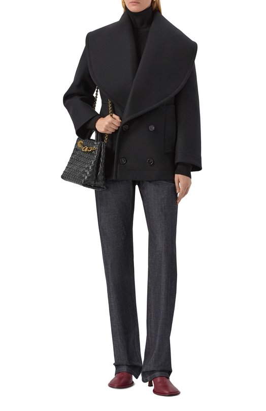 Шерстяное полупальто Bottega Veneta 834985/V00X0 Чёрный  834985/V00X0 Фото 2