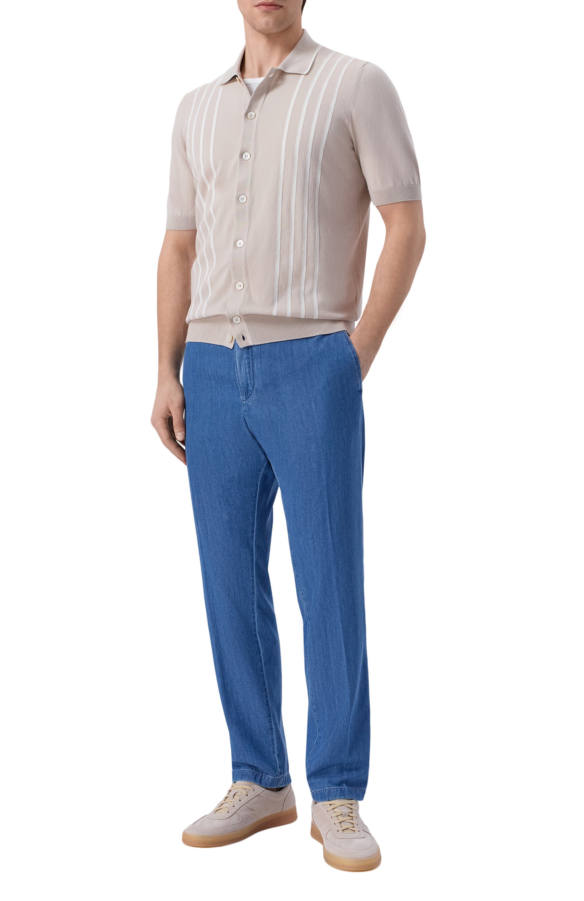 Хлопковая рубашка GRAN SASSO светло-бежевого цвета по цене 35300 руб., арт. 59135/18066, фото 2 Хлопковая рубашка GRAN SASSO, арт. 59135/18066, фото 2