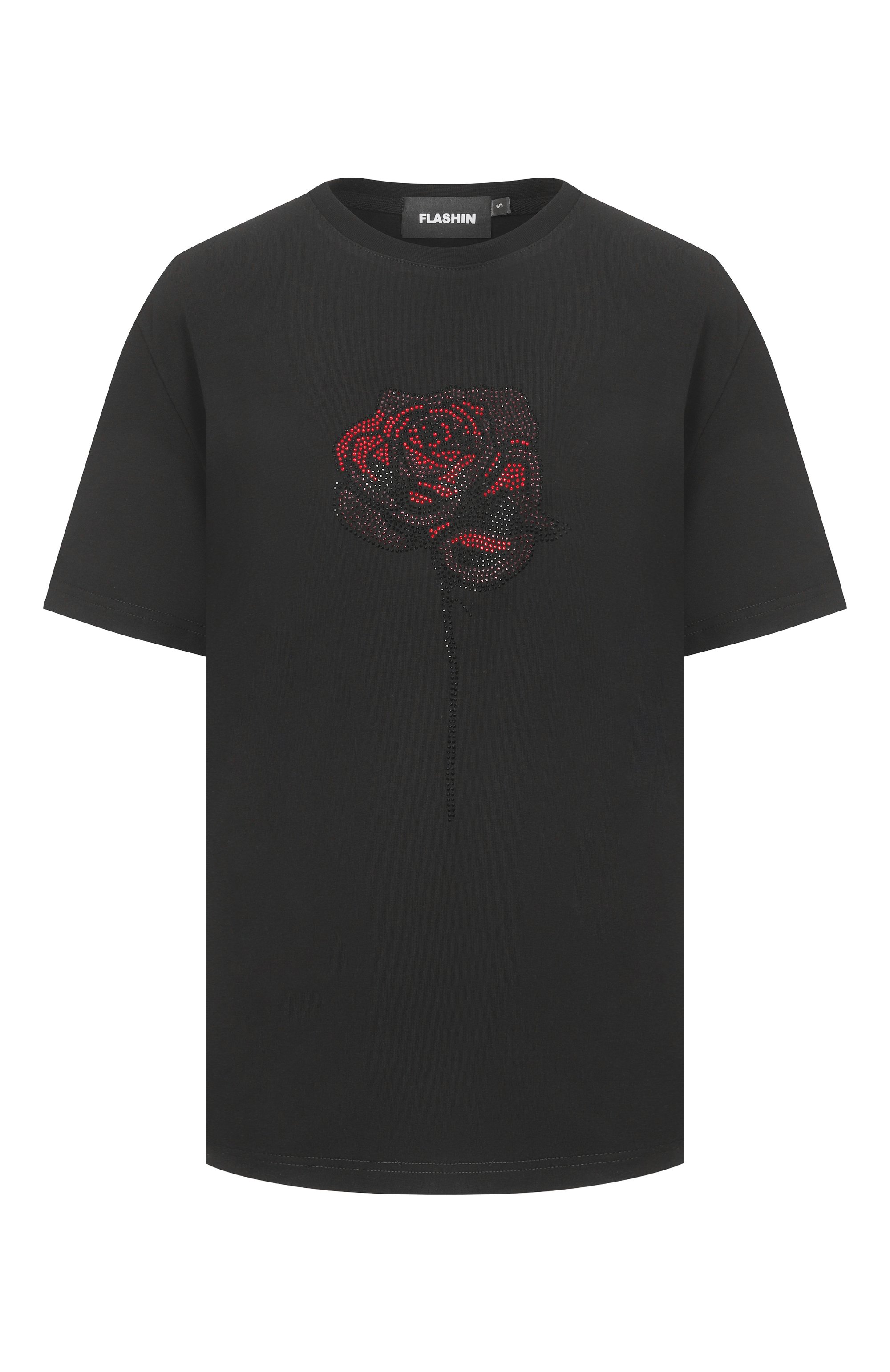 Хлопковая футболка FLASHIN черного цвета по цене 15900 руб., арт. FS26TRR, фото 1 Хлопковая футболка FLASHIN, арт. FS26TRR, фото 1