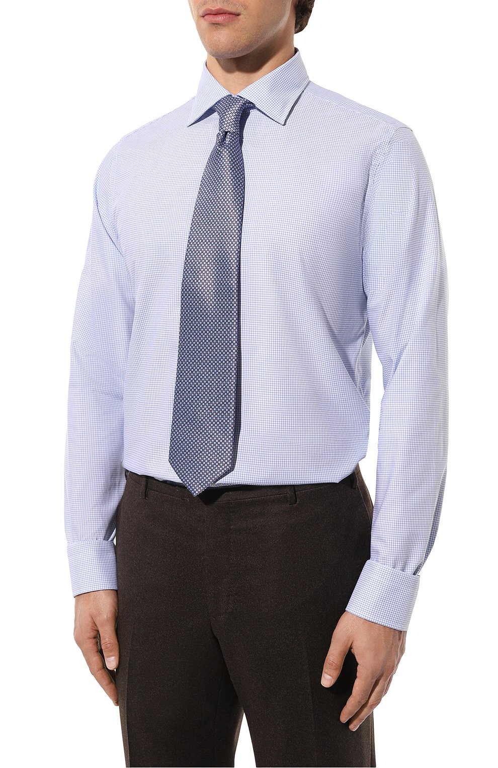 Хлопковая сорочка CANALI голубого цвета по цене 32100 руб., арт. NX18/GR01593, фото 3 Хлопковая сорочка CANALI, арт. NX18/GR01593, фото 3