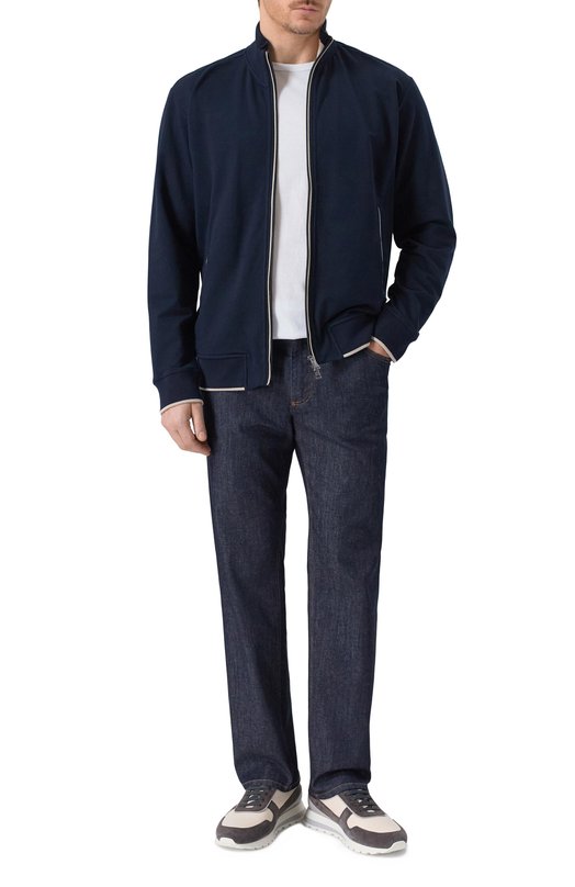 Толстовка из лиоцелла и хлопка Paul&Shark 26411809_001 Синий  26411809_001 Фото 2