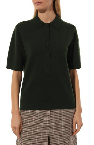 Шерстяное поло DRIES VAN NOTEN темно-зеленого цвета по цене 87550 руб., арт. 242-011207-9700, фото 3 Шерстяное поло DRIES VAN NOTEN, арт. 242-011207-9700, фото 3