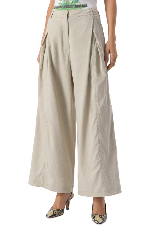 Брюки из вискозы и хлопка Low Classic LW251PT16LK Зелёный  LW251PT16LK Фото 3