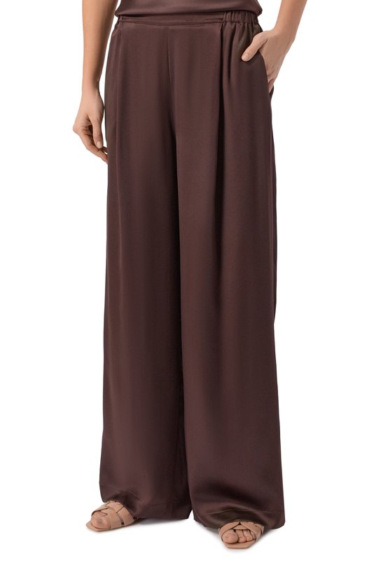 Шелковые брюки Carine Gilson SD0574-S Коричневый  SD0574-S Фото 3