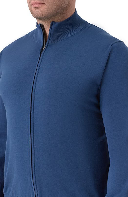 Хлопковый кардиган Canali C0022/MK02459 Синий  C0022/MK02459 Фото 5