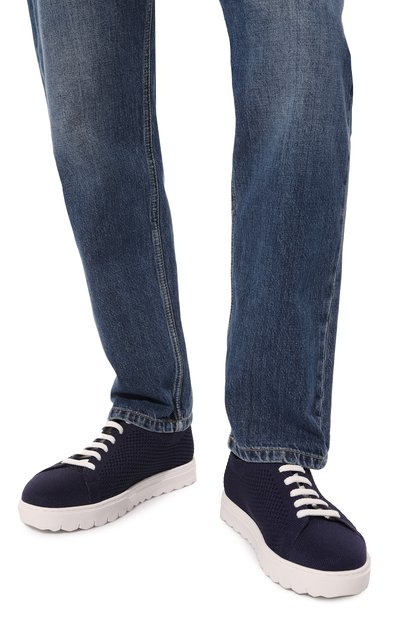 Текстильные кеды KITON темно-синего цвета по цене 89950 руб., арт. USSA119N01065, фото 3 Текстильные кеды KITON, арт. USSA119N01065, фото 3