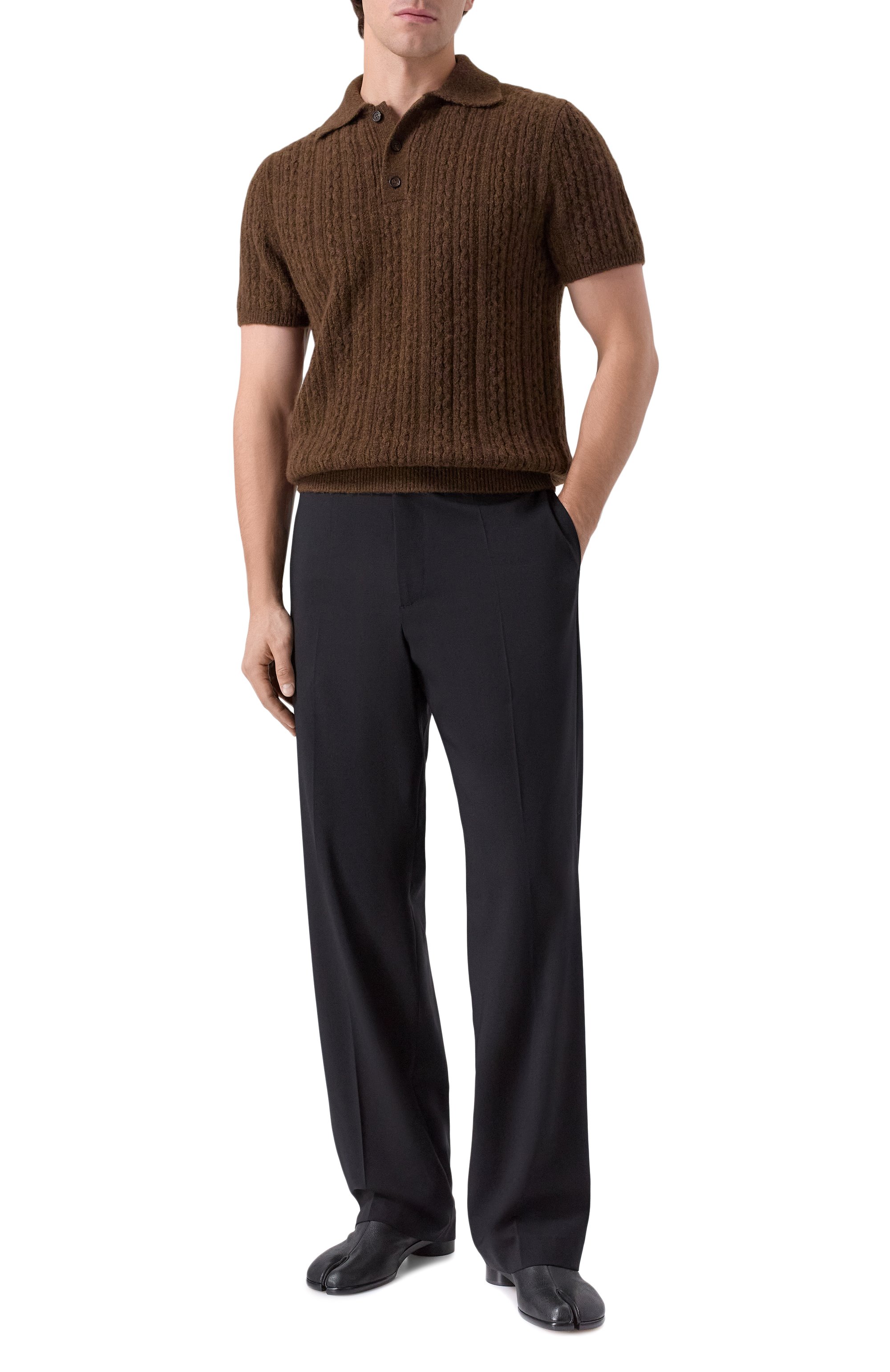 Поло MM6 коричневого цвета по цене 74750 руб., арт. SH2GL0006/M13195, фото 2 Поло MM6, арт. SH2GL0006/M13195, фото 2